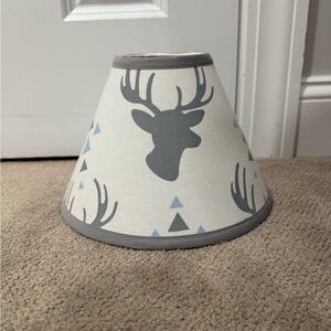 Gray and White Deer Print Lampshade